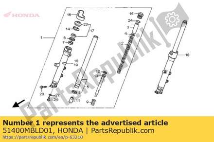 Fork assy., r. fr. 51400MBLD01 Honda