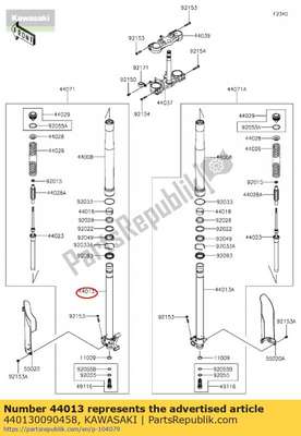 Pipe-fork inner,lh,p.sil klx25 440130090458 Kawasaki