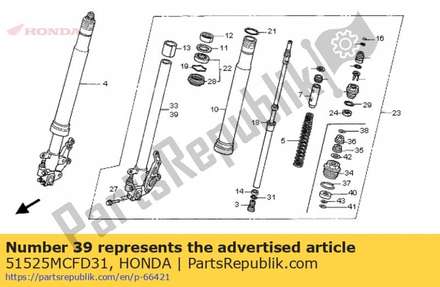 Pipe, l. slide 51525MCFD31 Honda
