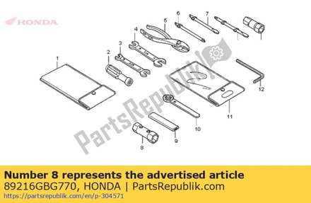 Wrench, spark plug 89216GBG770 Honda