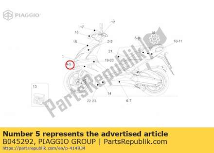 Lh front fairing dec. "sr racing" B045292 Piaggio Group