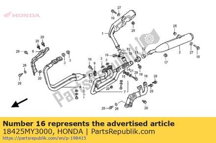 Cover, l. ex. pipe 18425MY3000 Honda