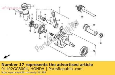 Bearing, connecting rod small end (thompson) 91102GC8004 Honda