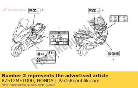 Label,accessory l 87512MFTD00 Honda