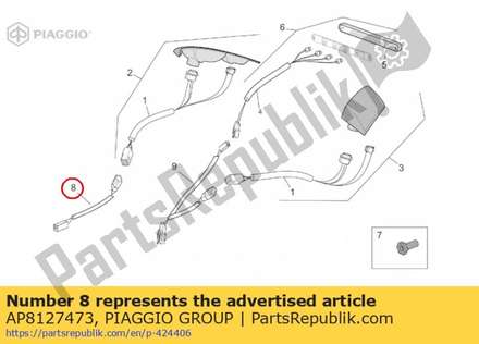 Interfaccia fanale posteriore rh AP8127473 Piaggio Group