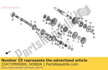 Gear, countershaft fourth (23t) 23471MN9000 Honda
