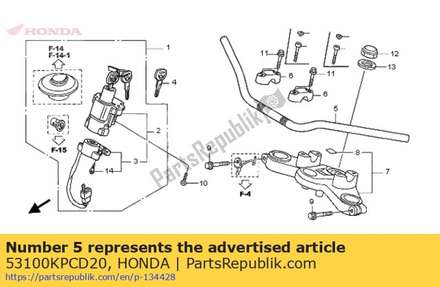 Pipe, steering handle 53100KPCD20 Honda