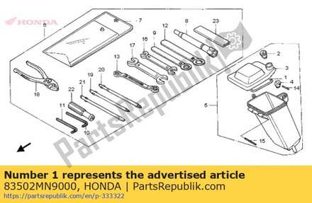 Seal, tool box 83502MN9000 Honda