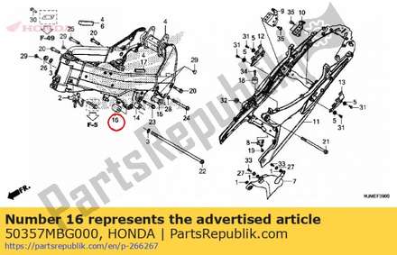 Collar, engine hanger 50357MBG000 Honda