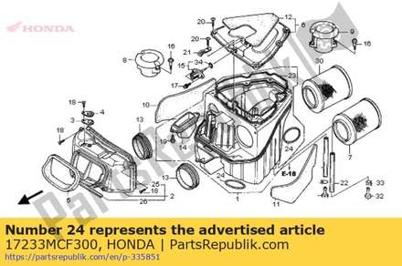 Seal b, air cleaner case 17233MCF300 Honda