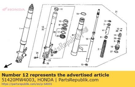 Pipe comp., r. slide 51420MW4003 Honda