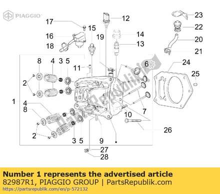 Cylinder head assembly 82987R1 Piaggio Group