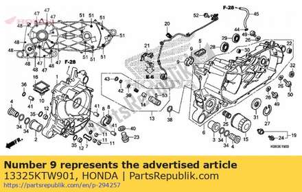 Bearing d, crankshaft l. 13325KTW901 Honda