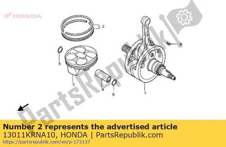 Ring set, piston (std.) 13011KRNA10 Honda