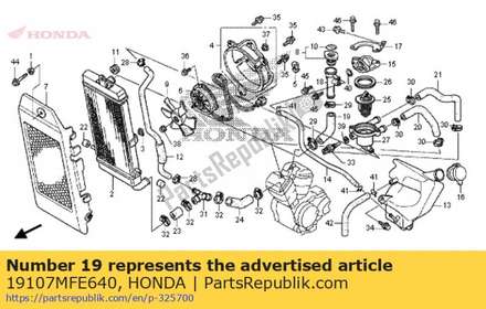 Hose, radiator upper 19107MFE640 Honda