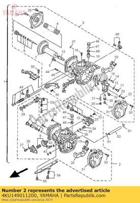Carburetor assy 1 4KU149011200 Yamaha