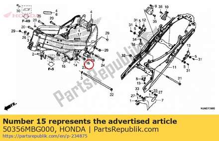 Collar, engine hanger 50356MBG000 Honda