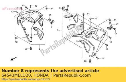 Stay, r. middle cowl 64543MELD20 Honda