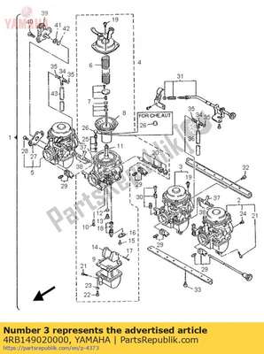 Gruppo carburatore 2 4RB149020000 Yamaha
