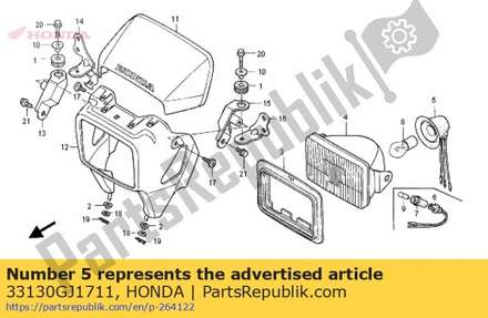 Socket comp., headlight 33130GJ1711 Honda