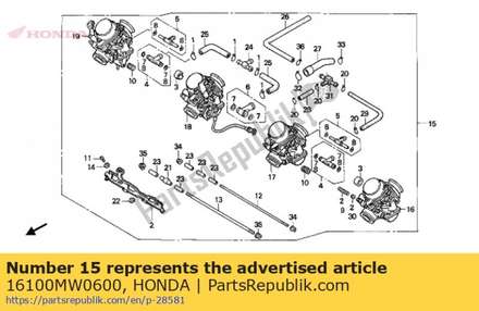 Carburetor assy 16100MW0600 Honda