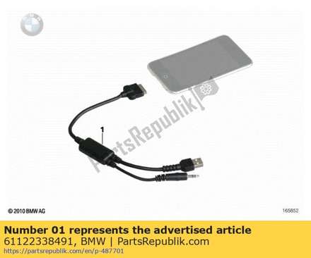 Music adapter apple ipod / iphone - gen. 1 61122338491 BMW