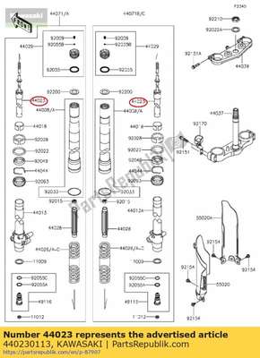 Cilinder-set-vork kx85cef 440230113 Kawasaki
