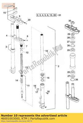 Fork tube d=32mm 46001003000 KTM