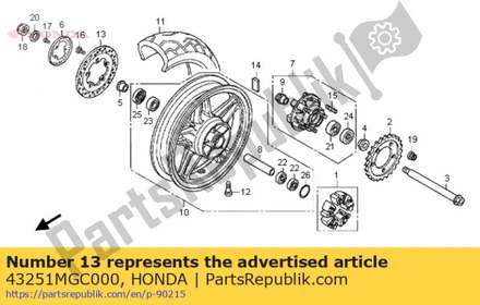 Disk, rr. brake 43251MGC000 Honda