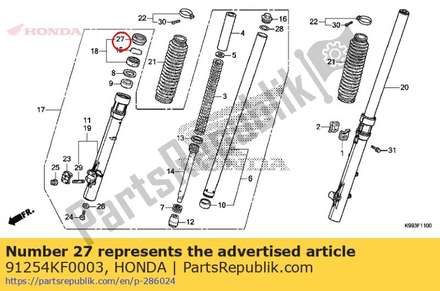 Dust seal, fr. fork 91254KF0003 Honda