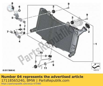 Holder for radiator top right (to 09/2020) 17118565240 BMW
