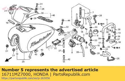 Rubber, fuel pump mounting 16711MZ7000 Honda