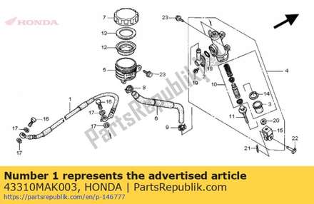 Hose comp., rr. brake 43310MAK003 Honda