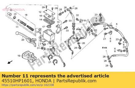 Cylinder sub assy., fr. brake master 45510HP1601 Honda