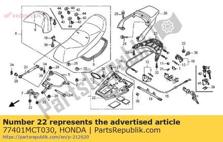 Cover,seat under 77401MCT030 Honda