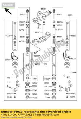 Pipe-fork inner zx600-e3 440131409 Kawasaki