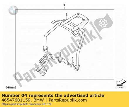 Auxiliary support f luggage carrier - links           46547681159 BMW