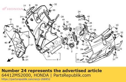 Rubber a, l. middle cowl separate 64412MS2000 Honda