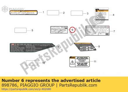 Koolstoffilter sticker 898786 Piaggio Group