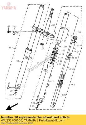 Cylinder comp., front fork 4FU231700000 Yamaha