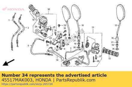 Holder, master cylinder 45517MAK003 Honda