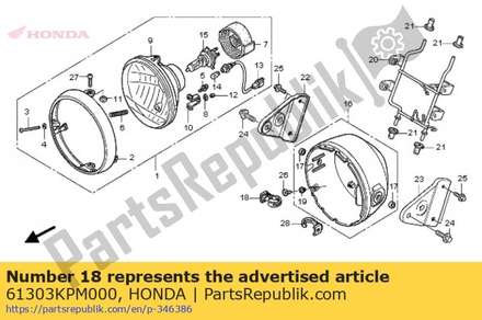 Nut, headlight case 61303KPM000 Honda
