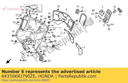 Panel, inner cover *yr287m * (yr287m champagne bronze metallic) 64350KRJ790ZE Honda