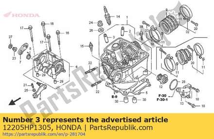 Guide, ex. valve (os) 12205HP1305 Honda