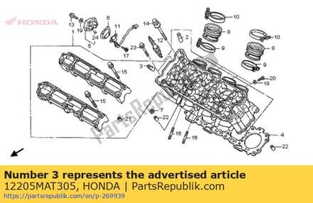 Guide, ex. valve (os) 12205MAT305 Honda