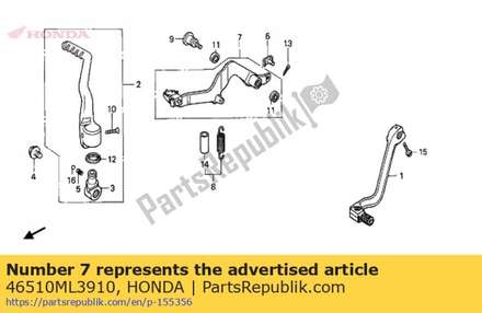 Pedal, rr. brake 46510ML3910 Honda