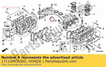 Manifold, intake 17110MCA000 Honda