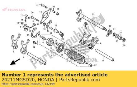 Fork, r. gearshift (main) 24211MGSD20 Honda