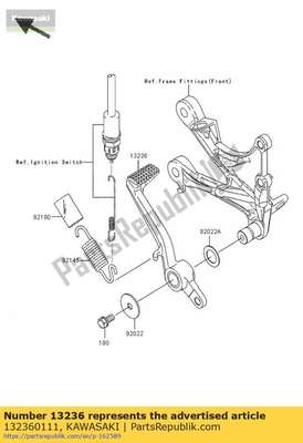 Lever-comp,brake pedal 132360111 Kawasaki