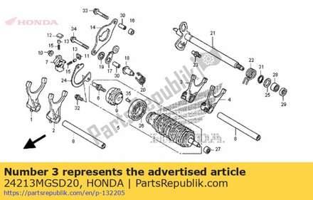 Fork, r. gearshift (counter) 24213MGSD20 Honda
